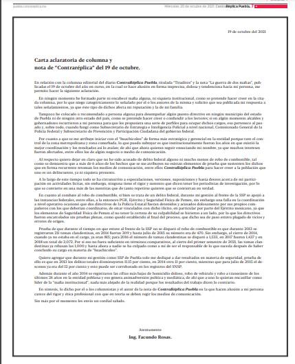 Carta aclaratoria