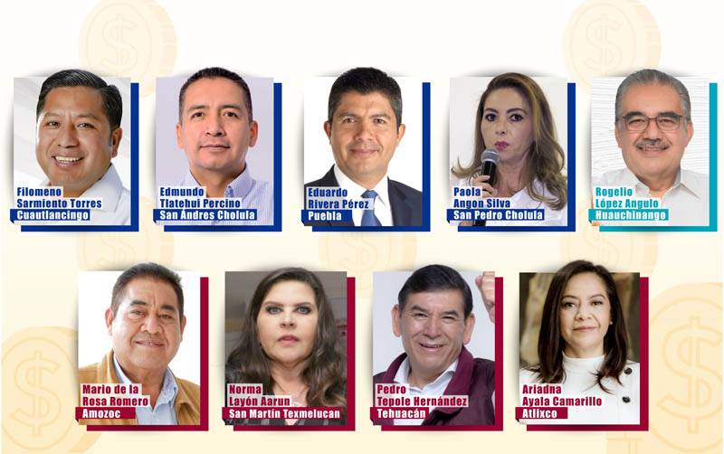 Los 9 alcaldes mejor pagados en Puebla