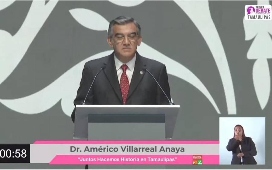 Américo Villareal lidera primer debate en Tamaulipas.- C&E