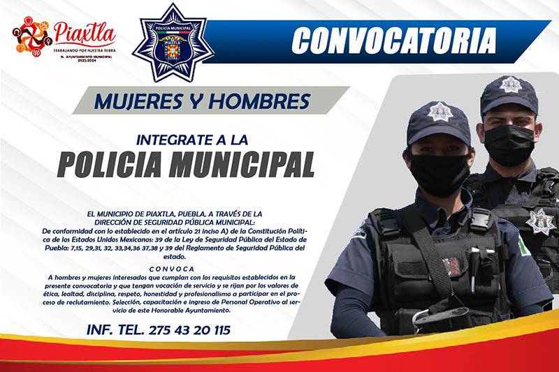 Contratará ayuntamiento de Piaxtla policías; emite convocatoria