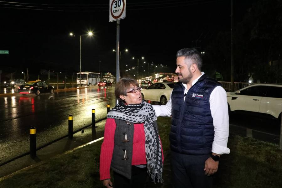 Prolongación de la 14 Sur estrena luminarias