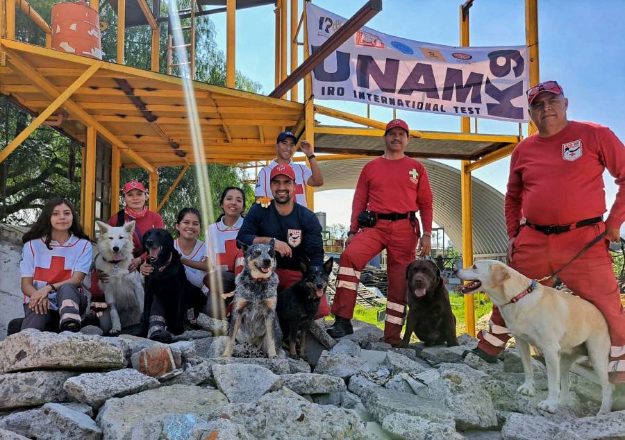 Dos binomios caninos de la Cruz Roja de Puebla obtienen certificación internacional IRO