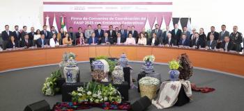 Puebla y 11 entidades firman convenio en materia de seguridad