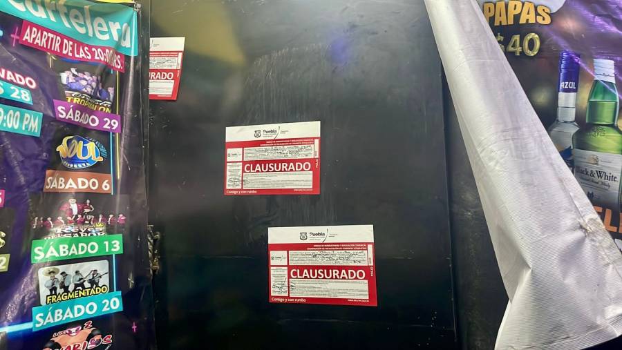 Clausura de 11 comercios con venta de bebidas alcohólicas en Puebla Capital