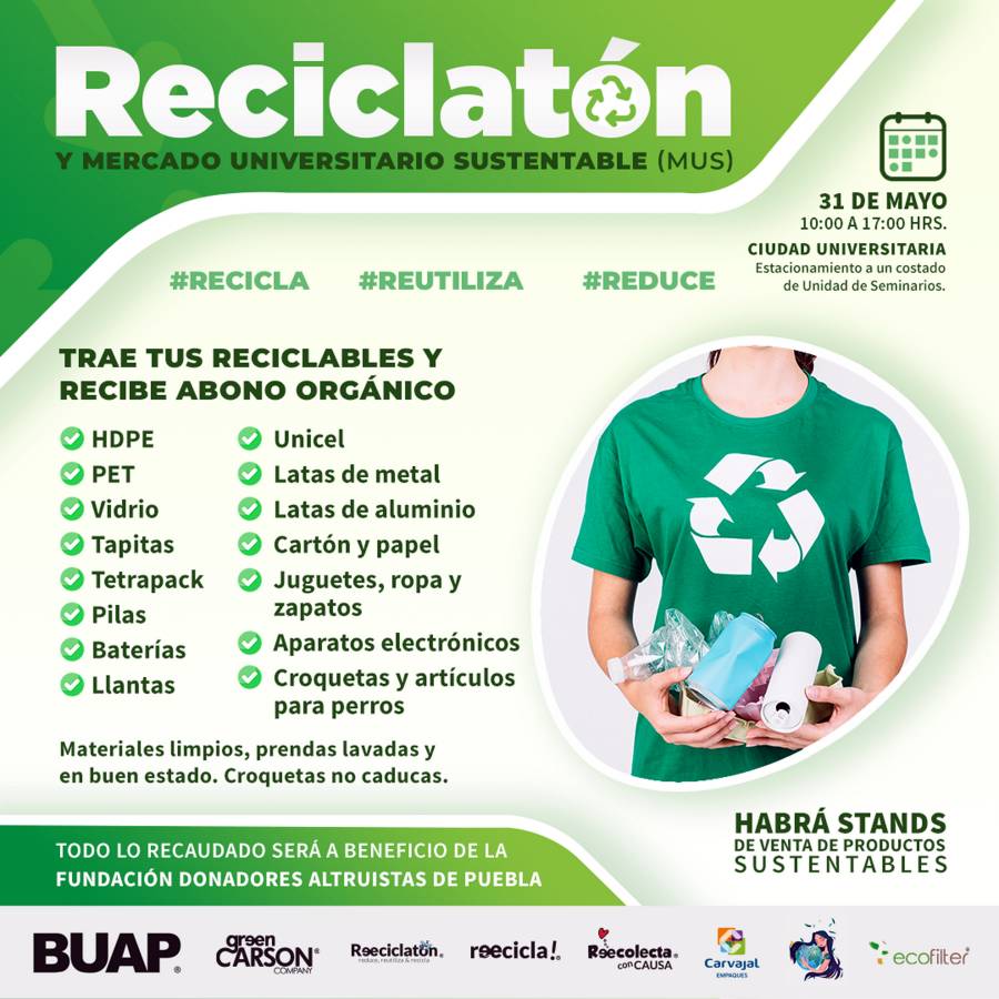 La BUAP realizará Reciclatón 2023