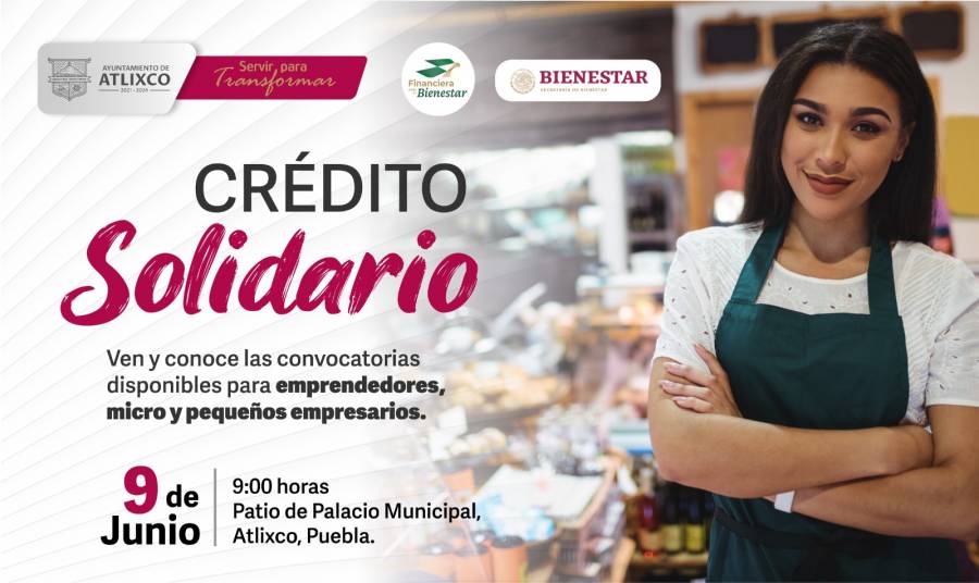 Ayuntamiento de Atlixco invita a la capacitación de crédito solidario