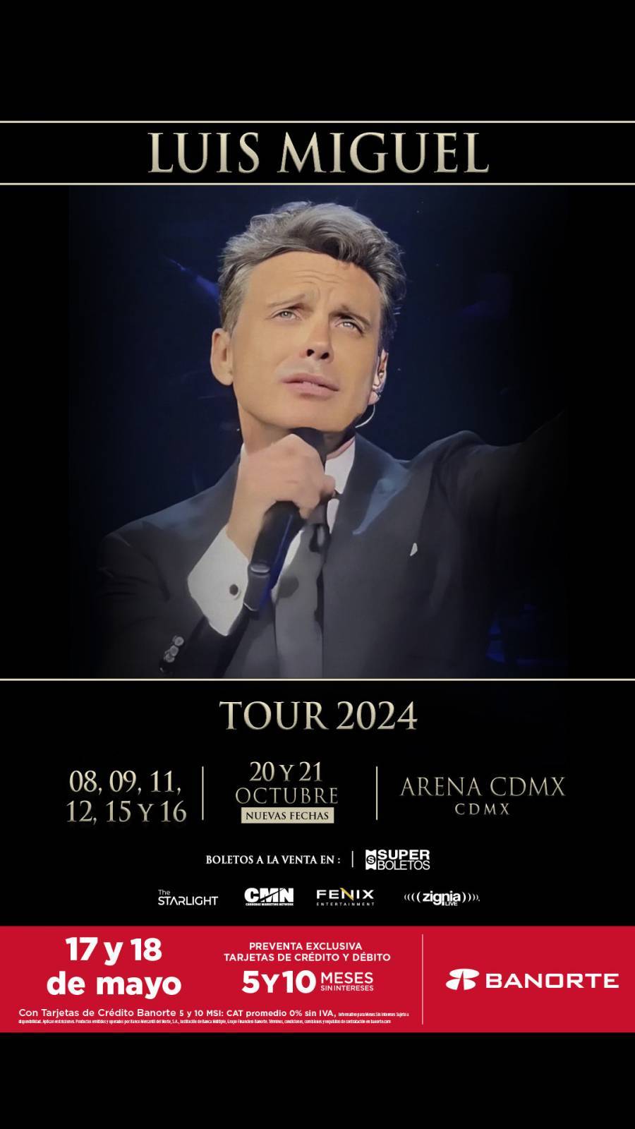 Luis Miguel Tour 2024 ¡Abre 2 Nuevas Fechas En Arena Cdmx!