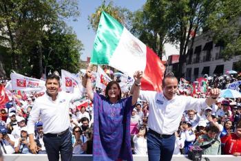 Lalo Rivera, acompañado de Xóchitl Gálvez, llama a cuidar el voto durante su cierre de campaña
