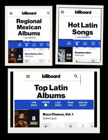 Carin León brilla al aparecer en los primeros sitios de charts de Billboard con “Boca chueca Vol. 1”