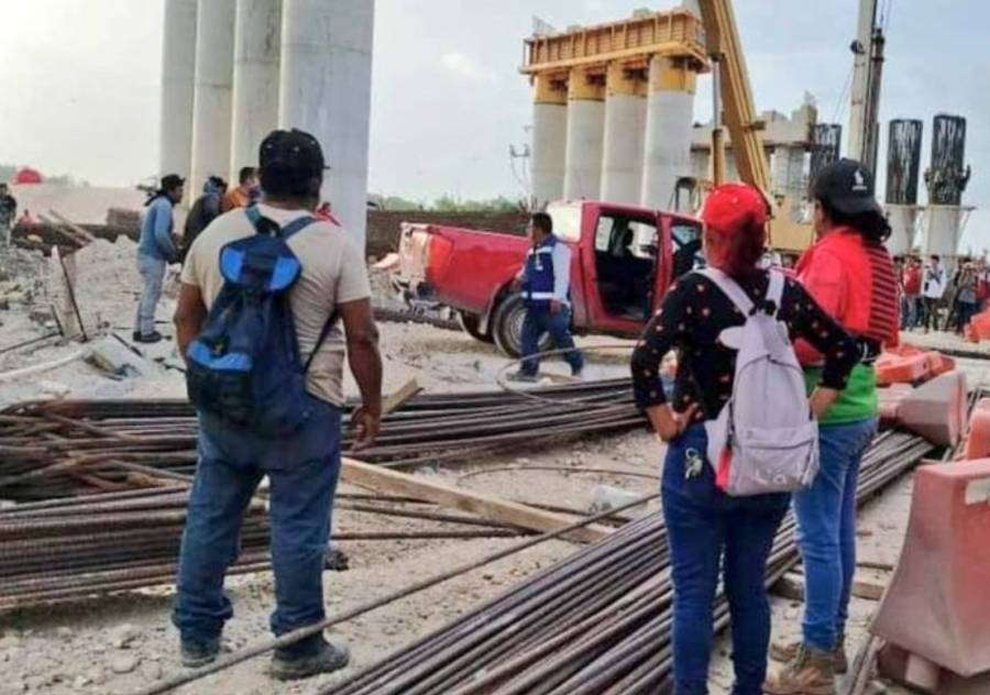 Colapsa torre de varilla del Tren Maya en Xul-Ha; hay dos trabajadores heridos