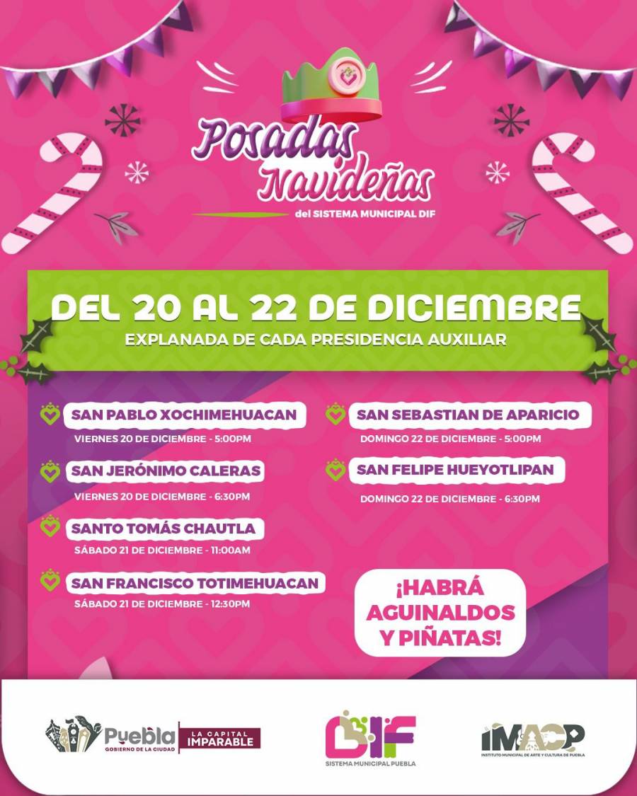 Invita el SMDIF al cierre de las posadas navide&ntilde;as en las juntas auxiliares