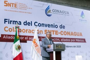 SNTE y CONAGUA firman convenio para promover el cuidado del agua en escuelas