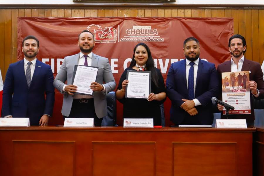 Firma San Pedro Cholula convenio en favor de las y los migrantes