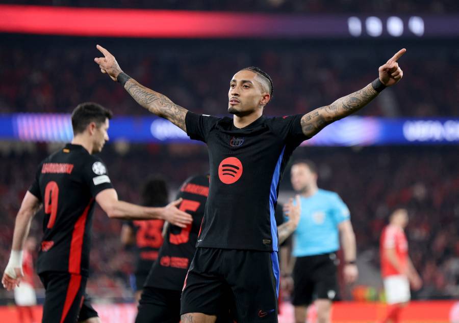 El Barca toma ventaja 1-0 ante el Benfica en octavos de Champions gracias a Raphinha