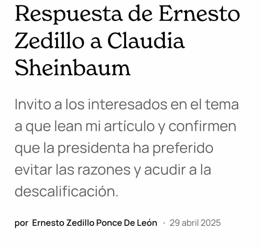 “No han entendido la economía”: Zedillo propone auditar megaproyectos de AMLO y Sheinbaum