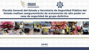 FGE y SSP aseguran armamento de alto poder en casa de seguridad de grupo delictivo