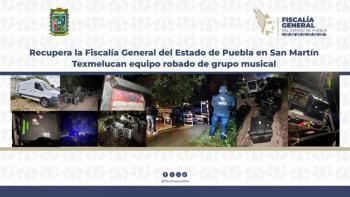 FGE recupera equipo robado de Los Ángeles Azules en Texmelucan