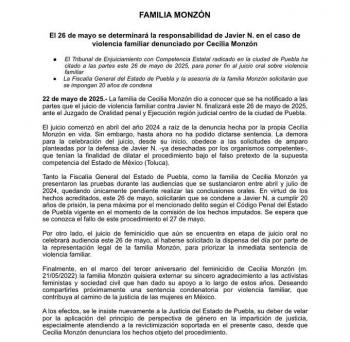 Familia Monzón pide 20 años de prisión para Javier N. por violencia familiar