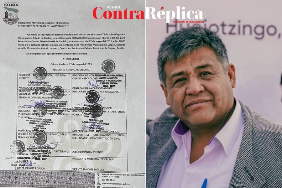Cabildo de Calpan inicia proceso para revocar mandato a edil por nepotismo