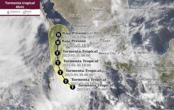 Tormenta tropical Alvin se forma en el Pacífico y provoca lluvias intensas y alto oleaje en costas de México