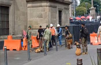 Refuerzan seguridad en Palacio Nacional previo a elecciones judiciales