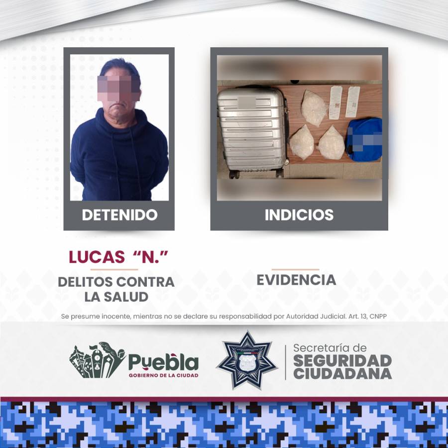 Detienen a hombre en la Central de Abasto por presunta posesión de drogas