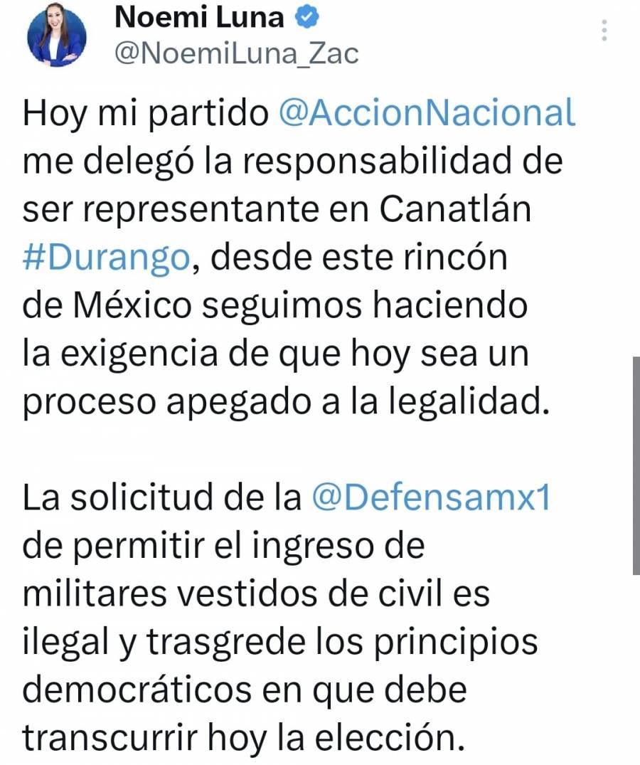 PAN denuncia intento de la Sedena por ingresar militares vestidos de civil en casillas electorales