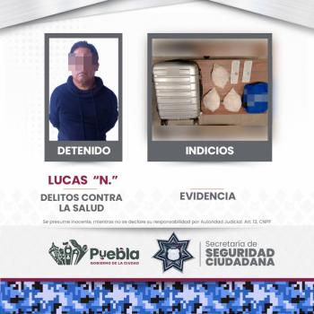 Detienen a hombre en la Central de Abasto por presunta posesión de drogas