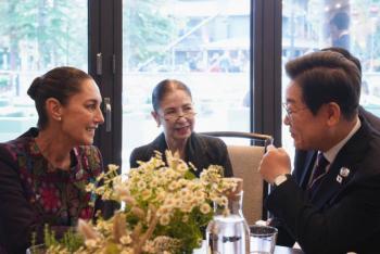Sheinbaum se reúne con presidente electo de Corea del Sur en la Cumbre del G7