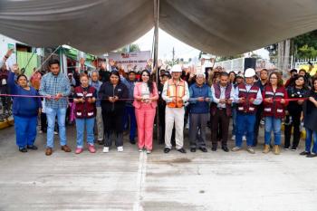 Tonantzin Fernández inaugura obra en San Cristóbal Tepontla