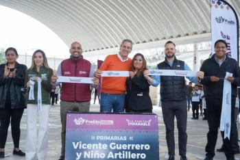 Pepe Chedraui inaugura techado en primaria de San Jerónimo Caleras