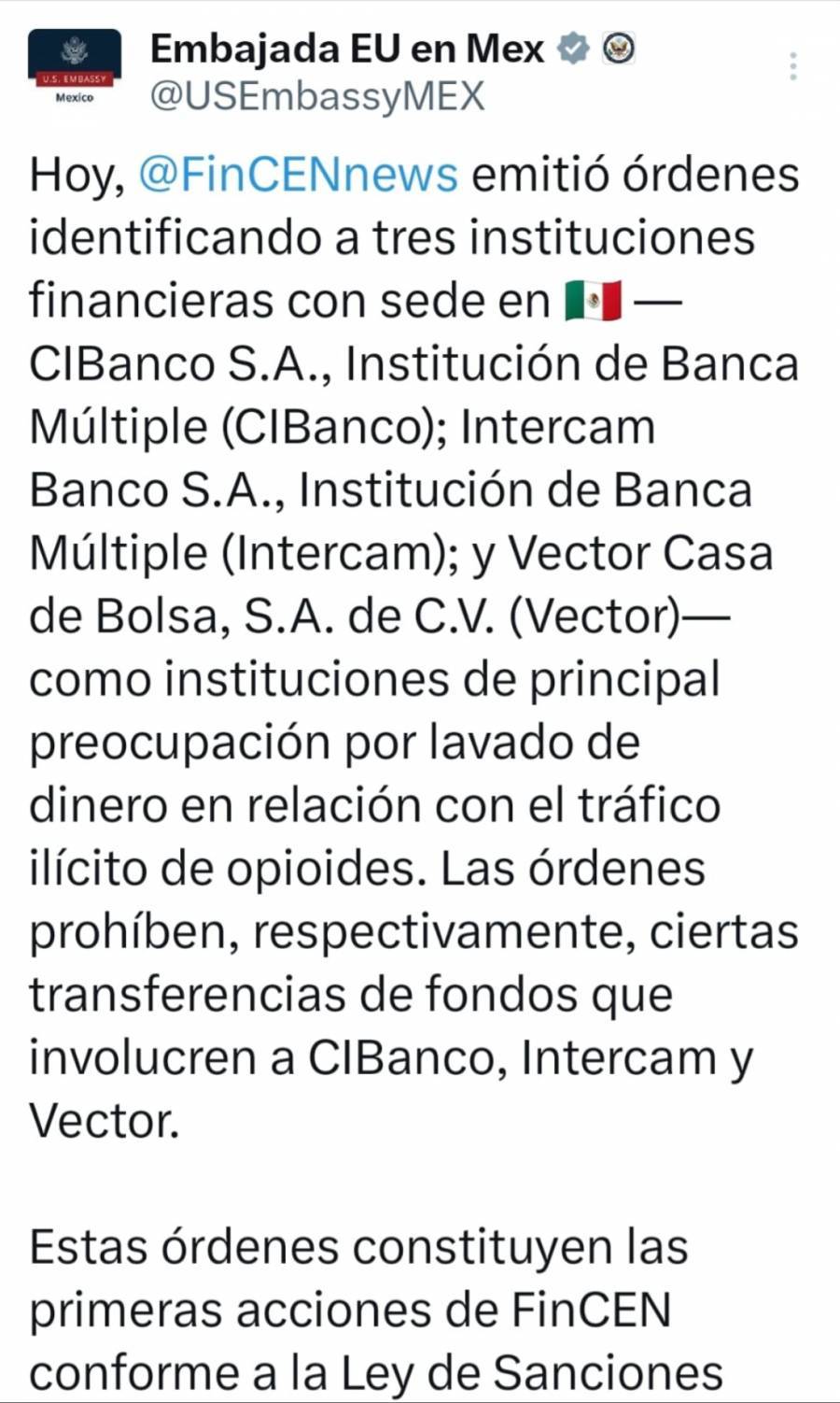 Sheinbaum: “No hay pruebas contundentes” sobre presunto lavado de dinero en bancos mexicanos