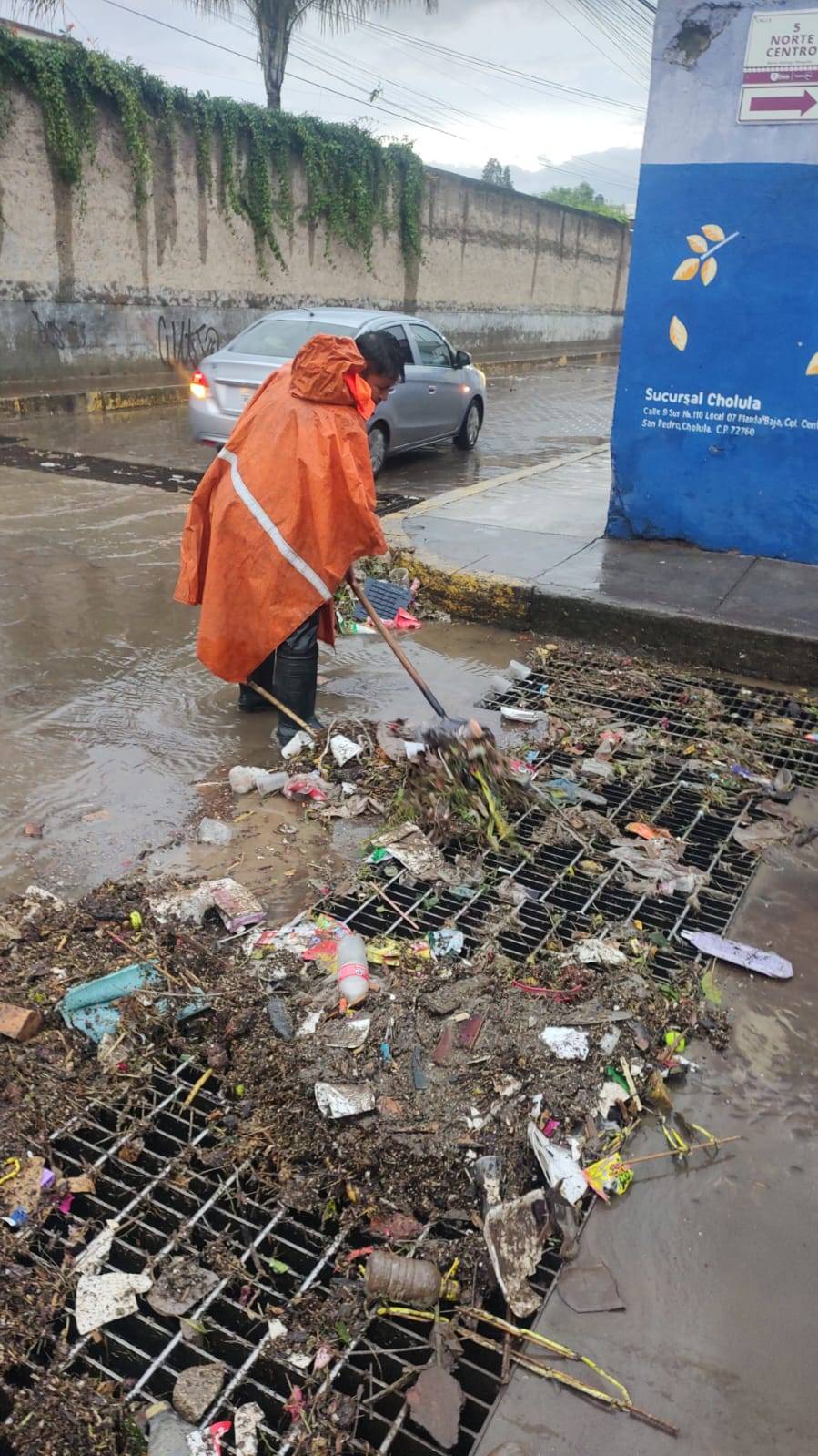 San Pedro Cholula reporta saldo blanco tras fuerte lluvia
