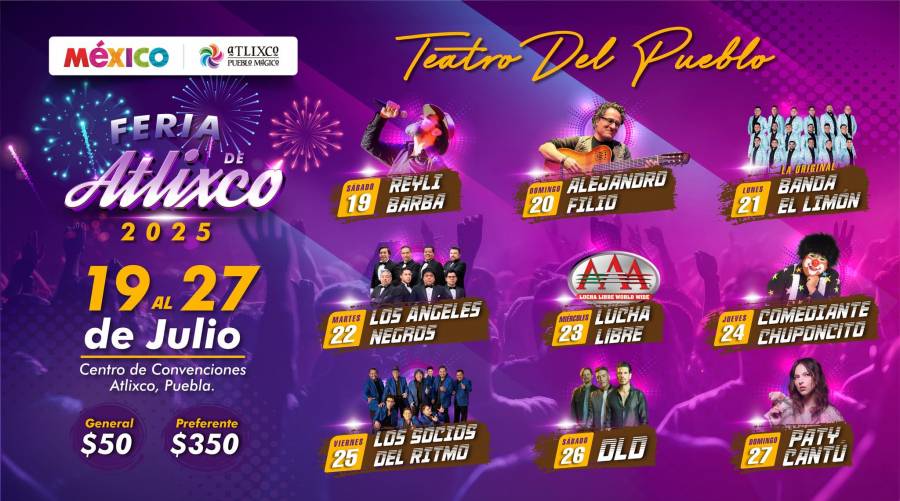 Presentan la cartelera oficial de la Feria de Atlixco 2025