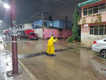 Atención inmediata a lluvias en San Pedro Cholula