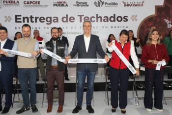Van más de 7 mil estudiantes beneficiados con techados escolares en Puebla capital