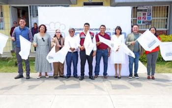 Arranca Omar Muñoz construcción de arco techos en bachilleratos de San Lorenzo Almecatla