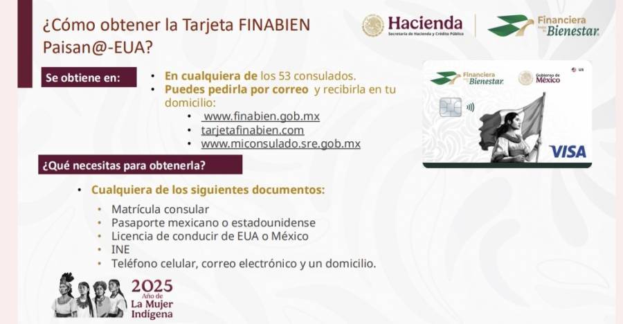 Lanzan Tarjeta FINABIEN Paisan@ para facilitar envío de remesas desde Estados Unidos en la sección: Nación