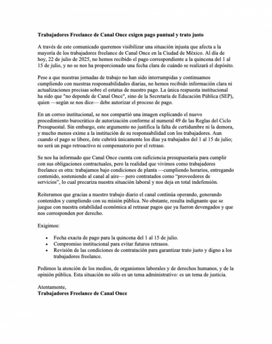 Moreira acusa al gobierno de morena de maltrato y falta de pago a trabajadores de medios públicos