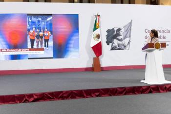 Sheinbaum felicita a gemelas Cueva Lobato por su haza&ntilde;a en Mundial de Clavos