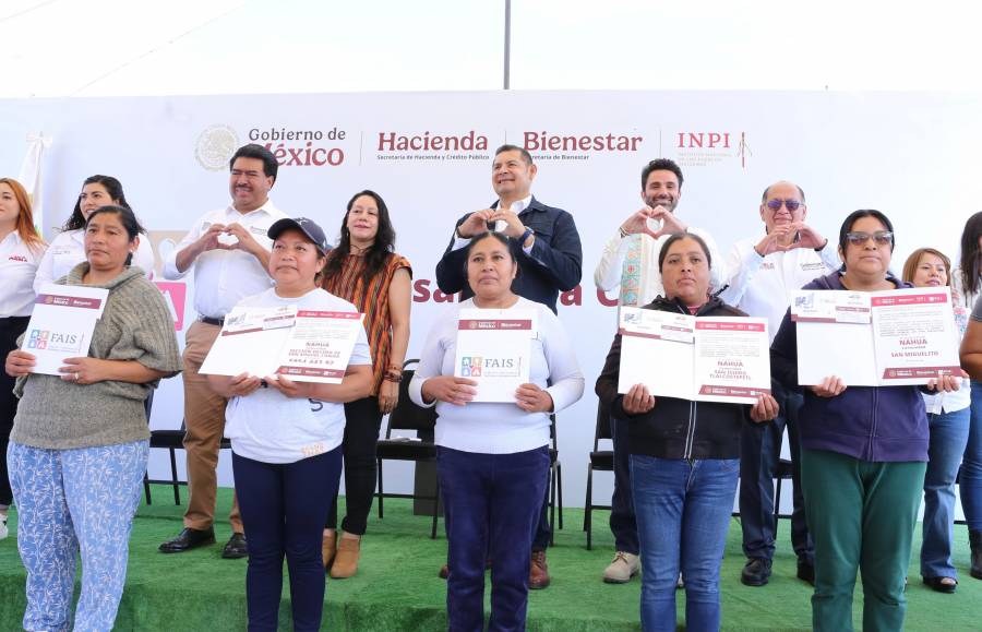 Entregan a apoyos para infraestructura en San Miguel Canoa