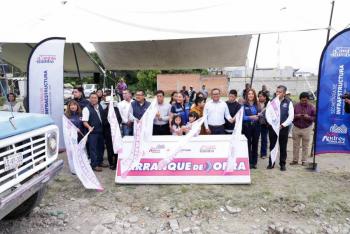 Inicia Lupita Cuautle obra de adoquinamiento en Tlaxcalancingo
