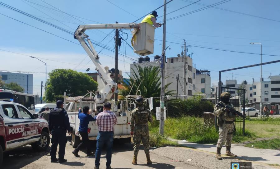 MARINA, SEDENA, Policía Estatal desarticulan equipos de video vigilancia no autorizados en Cuautlancingo