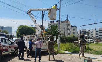MARINA, SEDENA, Policía Estatal desarticulan equipos de video vigilancia no autorizados en Cuautlancingo