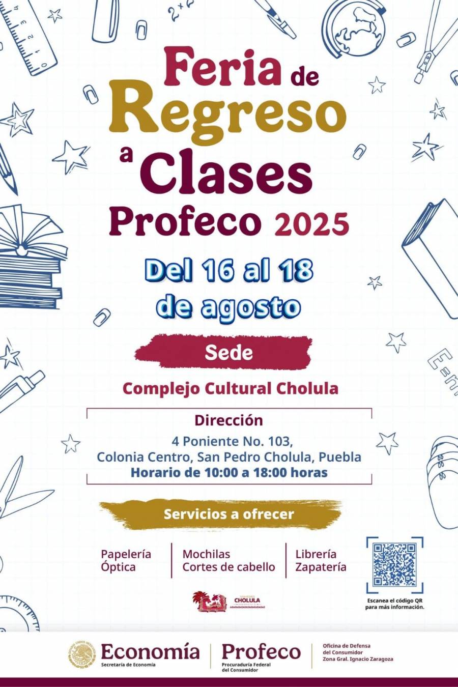 San Pedro Cholula invita a la Feria del Regreso a Clases Profeco 2025