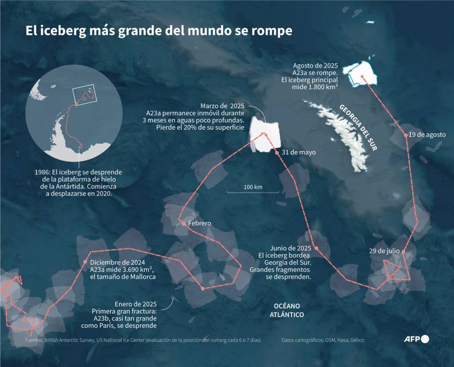 Un iceberg gigante de 39 a&ntilde;os se derrite frente a la Ant&aacute;rtida