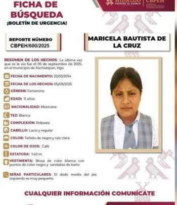Hallan sin vida a ni&ntilde;a desaparecida en Xochiatipan, Hidalgo