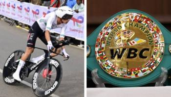 ¡Como campe&oacute;n! Isaac del Toro recibe cinturones del CMB previo al Mundial de Ciclismo