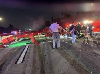 Un helic&oacute;ptero m&eacute;dico se accidenta en autopista de California