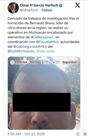 Sheinbaum: se investigar&aacute; homicidio del l&iacute;der limonero y se proteger&aacute; a su familia